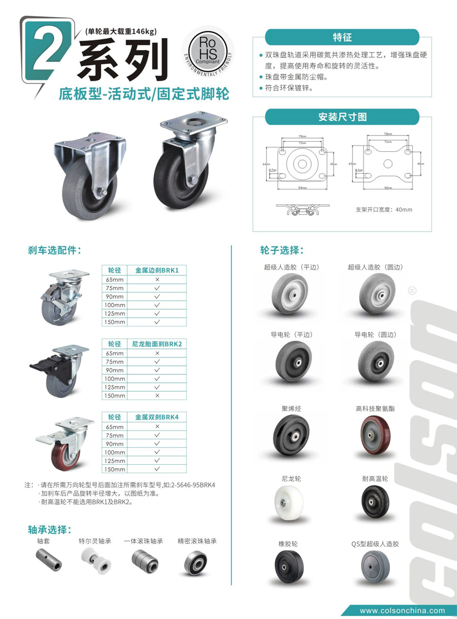 底板型-活动式/固定式脚轮