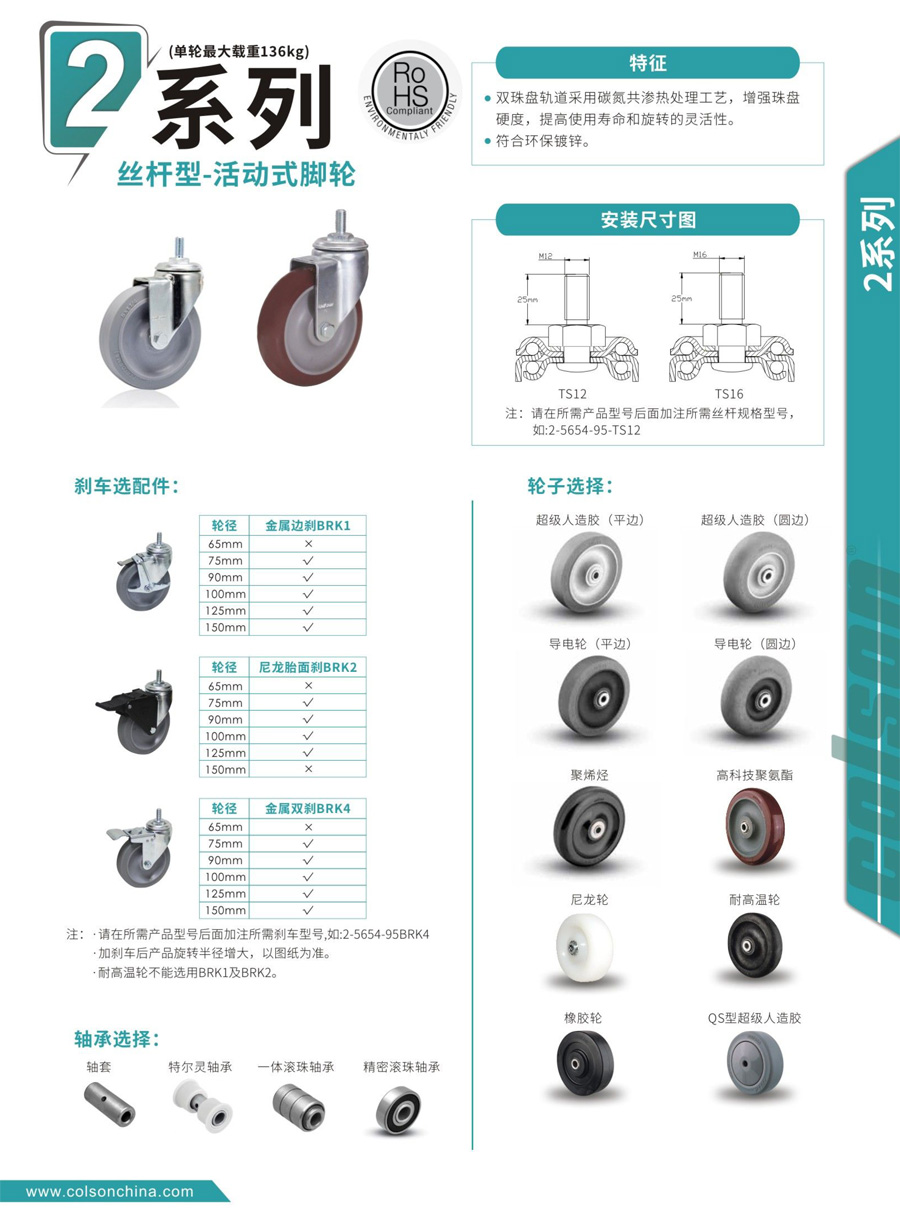 丝杆型活动式脚轮